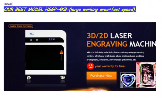 Гравировальный станок лазера оборудования 3D Engraver лазера кристаллический внутренний